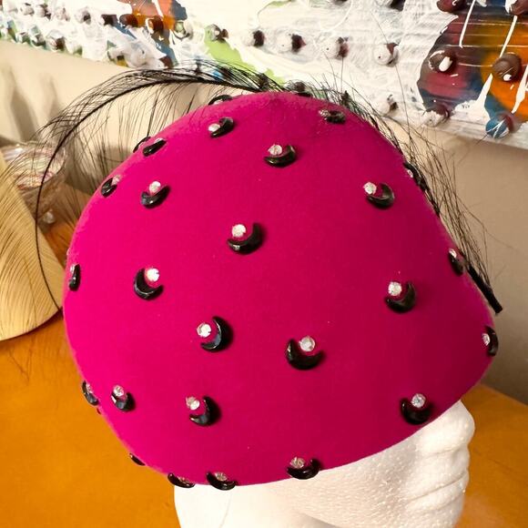 Mr. John Classic Hat, New York, Paris, Fuscia and Rhinestones, Feather main image 8